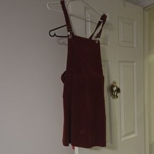 Burgundy Corduroy Pinafore Dress